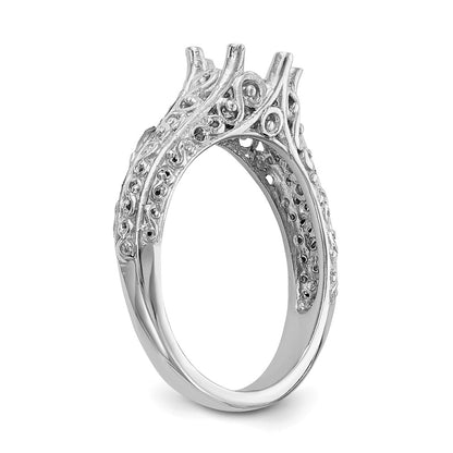 14k White Gold 1 carat (6.50 mm) 6-Prong Vintage Round Solitaire Engagement Ring Mounting