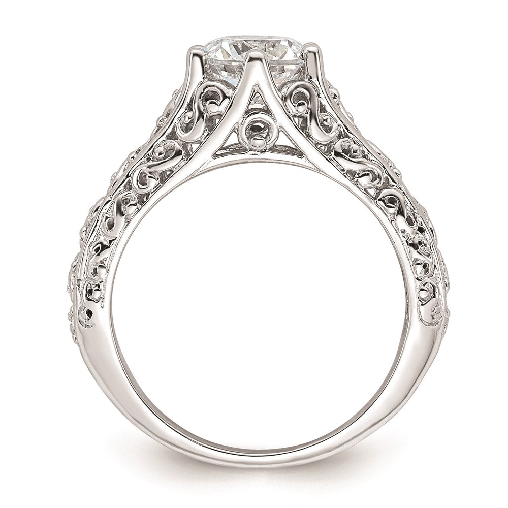 14k White Gold 1.25 carat (7.00 mm) 6-Prong Vintage Round Solitaire Engagement Ring Mounting
