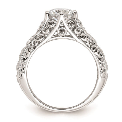 14k White Gold 1.25 carat (7.00 mm) 6-Prong Vintage Round Solitaire Engagement Ring Mounting