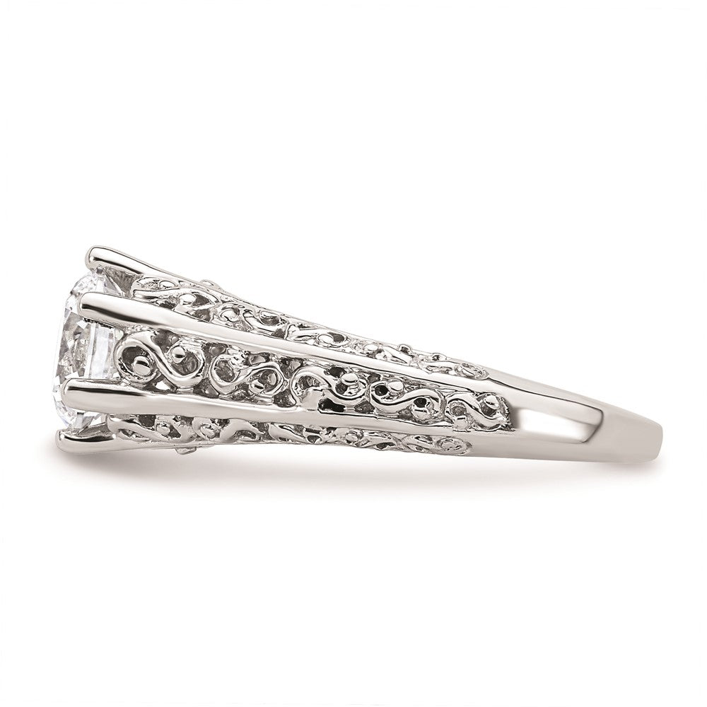 14k White Gold 1.25 carat (7.00 mm) 6-Prong Vintage Round Solitaire Engagement Ring Mounting