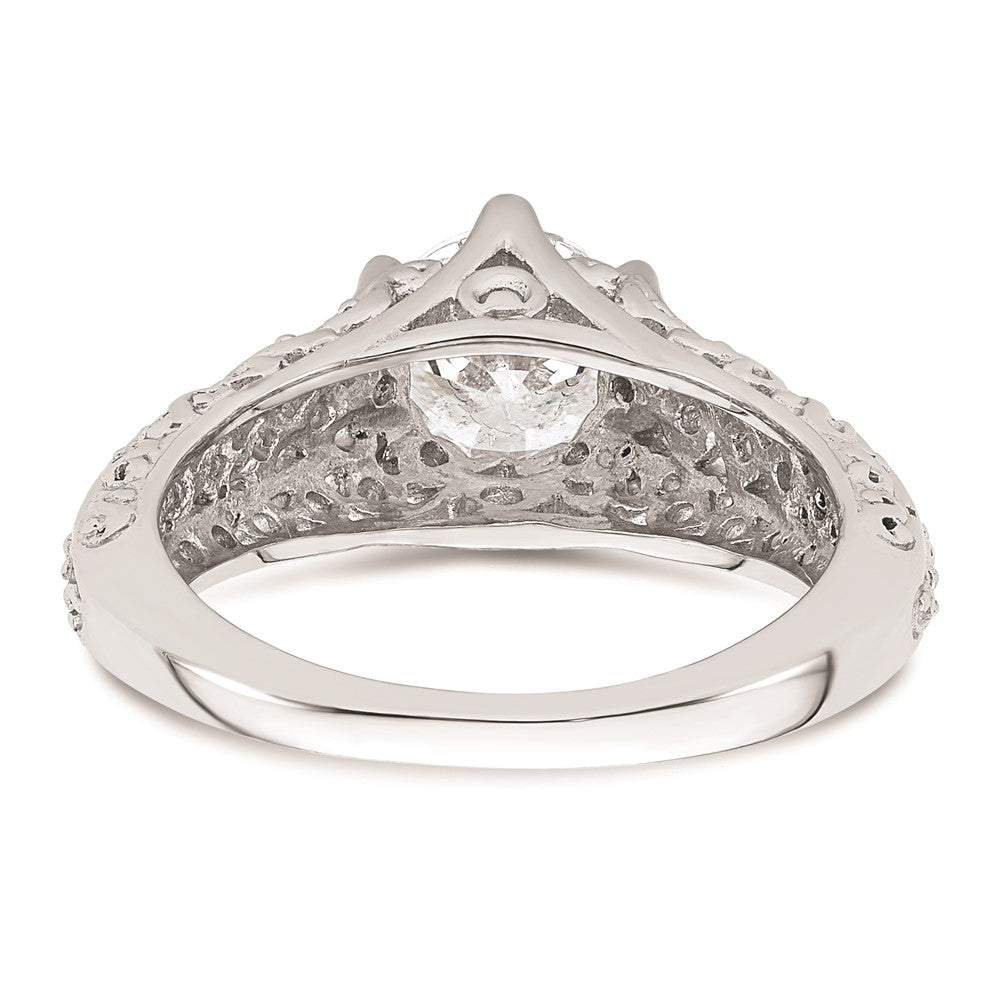 14k White Gold 1.25 carat (7.00 mm) 6-Prong Vintage Round Solitaire Engagement Ring Mounting