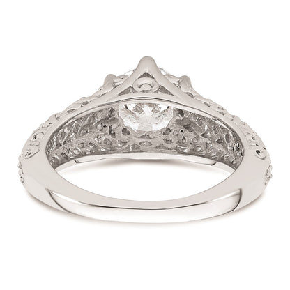 14k White Gold 1.25 carat (7.00 mm) 6-Prong Vintage Round Solitaire Engagement Ring Mounting