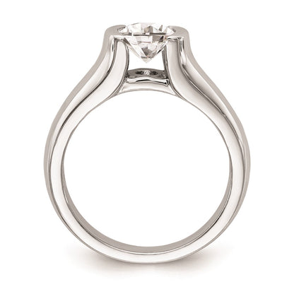 14k White Gold 1/2 carat (5.20 mm) Half-Bezel Round Solitaire Engagement Ring Mounting