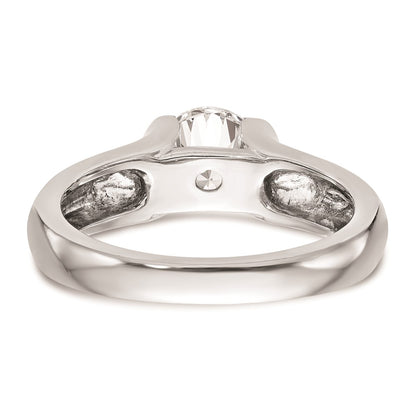 14k White Gold 1/2 carat (5.20 mm) Half-Bezel Round Solitaire Engagement Ring Mounting