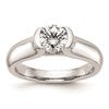 14k White Gold 3/4 carat (5.80 mm) Half-Bezel Round Solitaire Engagement Ring Mounting