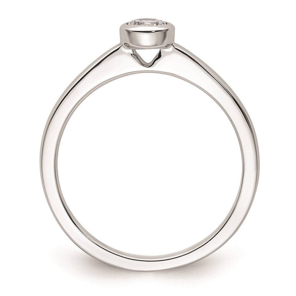 14k White Gold 1/4 carat (4.10 mm) Bezel Round Solitaire Engagement Ring Mounting