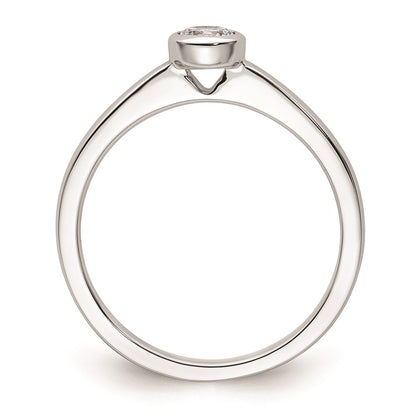 14k White Gold 1/4 carat (4.10 mm) Bezel Round Solitaire Engagement Ring Mounting