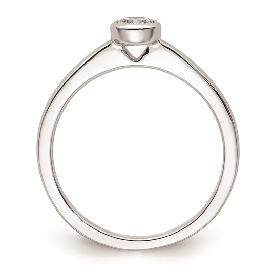 14k White Gold 1/4 carat (4.10 mm) Bezel Round Solitaire Engagement Ring Mounting