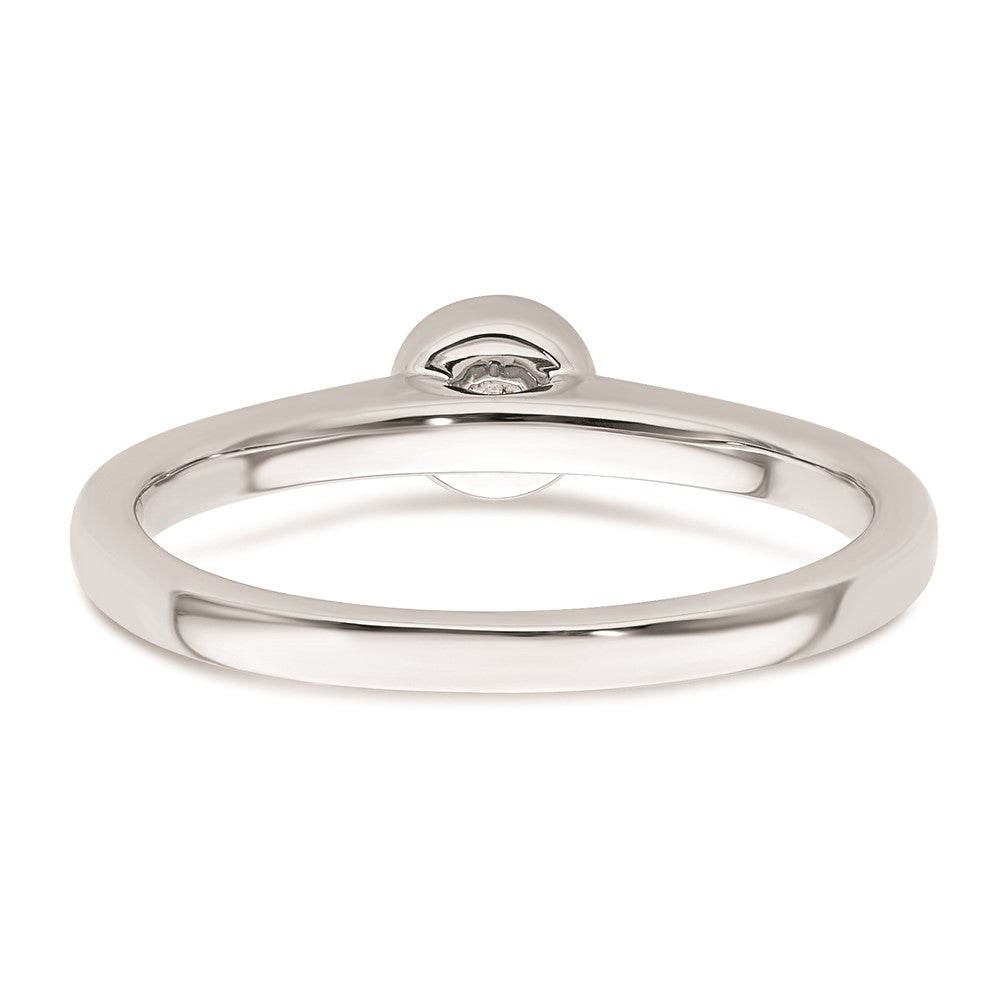 14k White Gold 1/4 carat (4.10 mm) Bezel Round Solitaire Engagement Ring Mounting