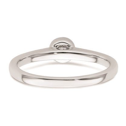 14k White Gold 1/4 carat (4.10 mm) Bezel Round Solitaire Engagement Ring Mounting