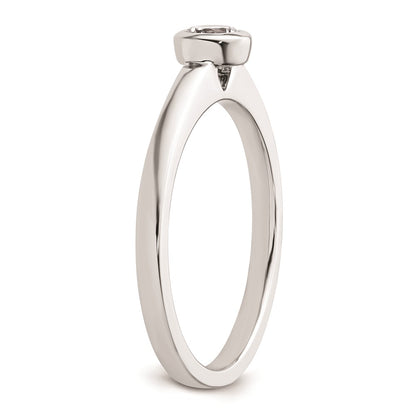 14k White Gold 1/4 carat (4.10 mm) Bezel Round Solitaire Engagement Ring Mounting