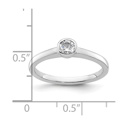 14k White Gold 1/4 carat (4.10 mm) Bezel Round Solitaire Engagement Ring Mounting