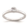 14k White Gold 1/4 carat (4.10 mm) Bezel Round Solitaire Engagement Ring Mounting