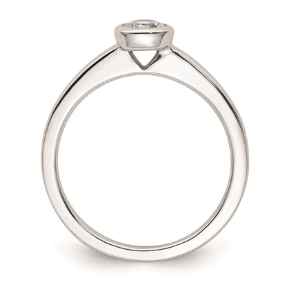14k White Gold 1/3 carat (4.50 mm) Bezel Round Solitaire Engagement Ring Mounting