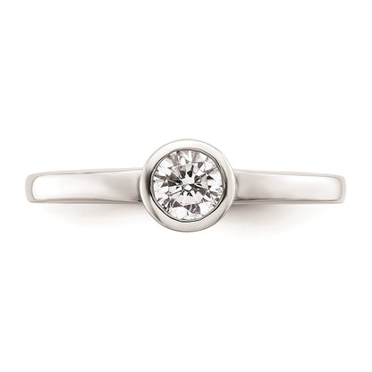 14k White Gold 1/3 carat (4.50 mm) Bezel Round Solitaire Engagement Ring Mounting