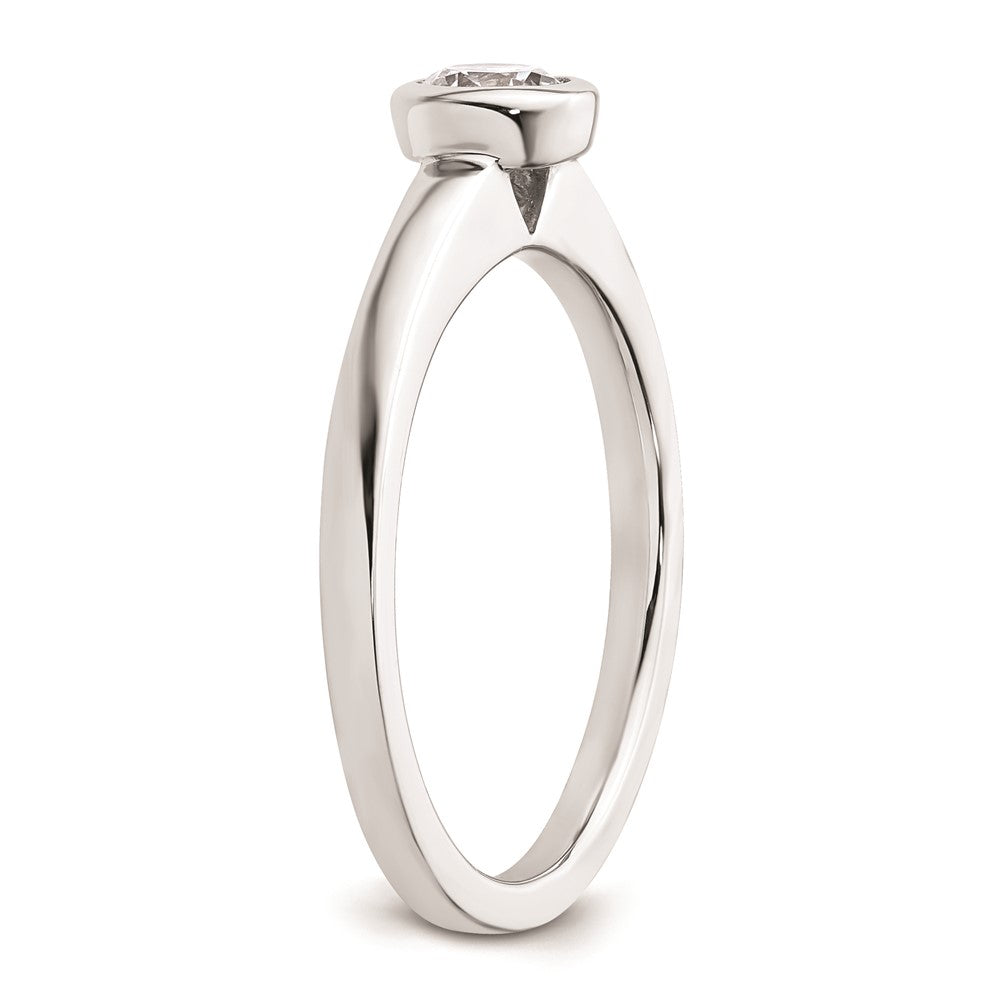 14k White Gold 1/3 carat (4.50 mm) Bezel Round Solitaire Engagement Ring Mounting