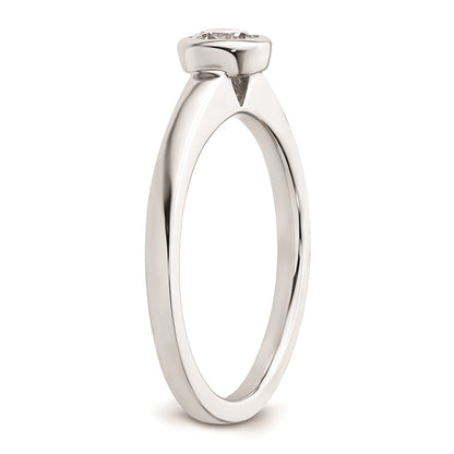 14k White Gold 1/3 carat (4.50 mm) Bezel Round Solitaire Engagement Ring Mounting