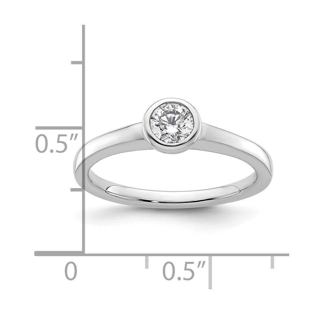 14k White Gold 1/3 carat (4.50 mm) Bezel Round Solitaire Engagement Ring Mounting