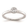 14k White Gold 1/3 carat (4.50 mm) Bezel Round Solitaire Engagement Ring Mounting