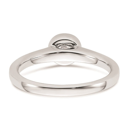 14k White Gold 1/2 carat (5.20 mm) Bezel Round Solitaire Engagement Ring Mounting