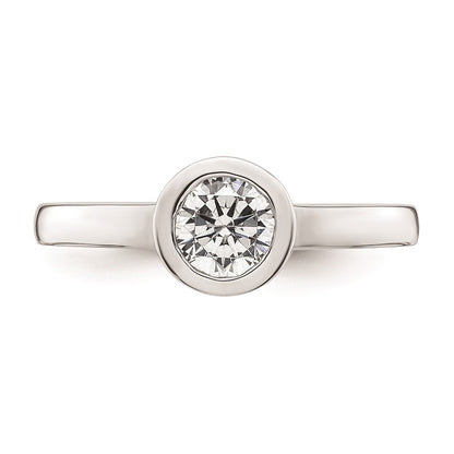 14k White Gold 3/4 carat (5.80 mm) Bezel Round Solitaire Engagement Ring Mounting