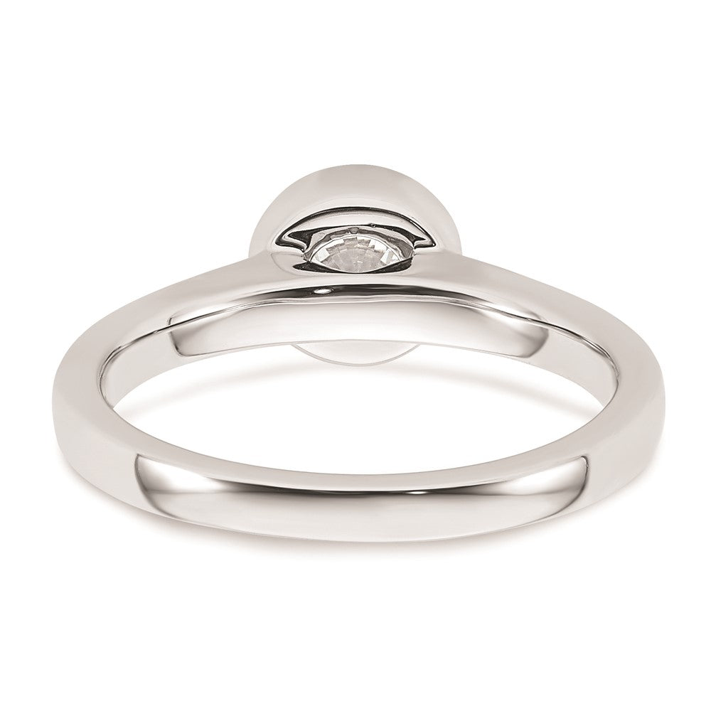 14k White Gold 3/4 carat (5.80 mm) Bezel Round Solitaire Engagement Ring Mounting