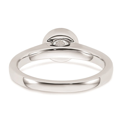 14k White Gold 3/4 carat (5.80 mm) Bezel Round Solitaire Engagement Ring Mounting