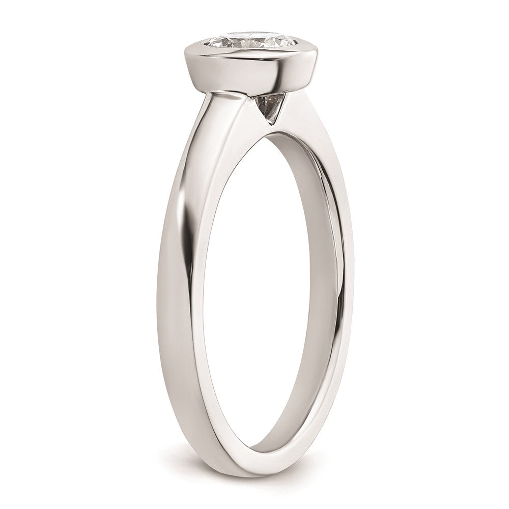 14k White Gold 3/4 carat (5.80 mm) Bezel Round Solitaire Engagement Ring Mounting