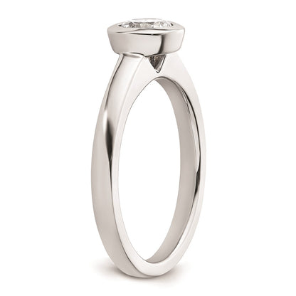 14k White Gold 3/4 carat (5.80 mm) Bezel Round Solitaire Engagement Ring Mounting