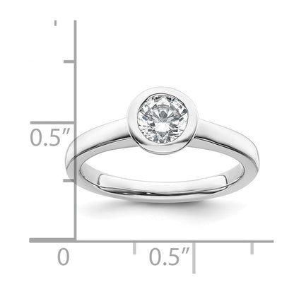 14k White Gold 3/4 carat (5.80 mm) Bezel Round Solitaire Engagement Ring Mounting