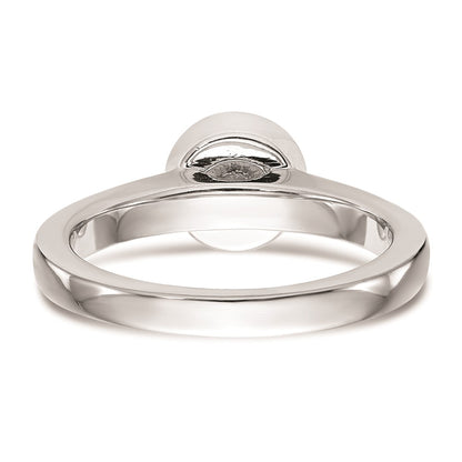 14k White Gold 1 carat (6.50 mm) Bezel Round Solitaire Engagement Ring Mounting