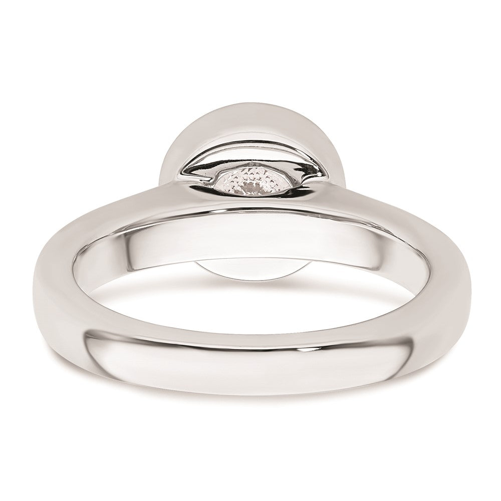 14k White Gold 1.5 carat (7.50 mm) Bezel Round Solitaire Engagement Ring Mounting