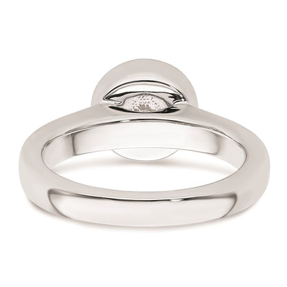 14k White Gold 1.5 carat (7.50 mm) Bezel Round Solitaire Engagement Ring Mounting