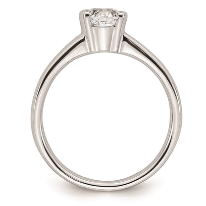 14k White Gold 1/2 carat (5.20 mm) Half-Bezel Round Solitaire Engagement Ring Mounting