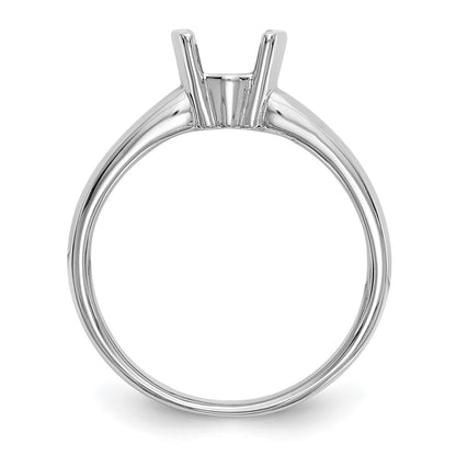 14k White Gold 1 carat (6.50 mm) Half-Bezel Round Solitaire Engagement Ring Mounting