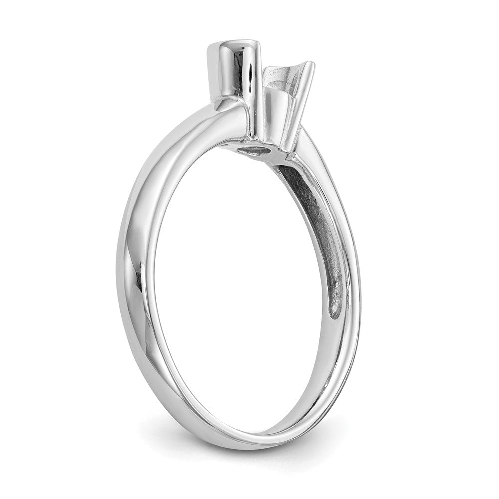 14k White Gold 1 carat (6.50 mm) Half-Bezel Round Solitaire Engagement Ring Mounting
