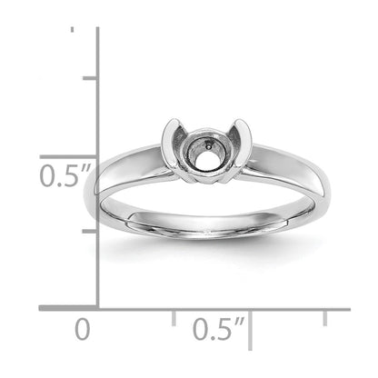 14k White Gold 1 carat (6.50 mm) Half-Bezel Round Solitaire Engagement Ring Mounting
