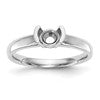 14k White Gold 1 carat (6.50 mm) Half-Bezel Round Solitaire Engagement Ring Mounting