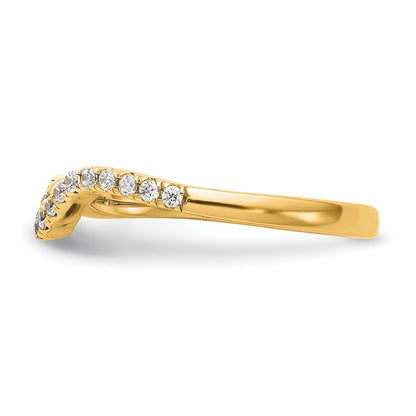 14k Yellow Gold 1/5 carat Diamond Contoured Complete Wedding Band