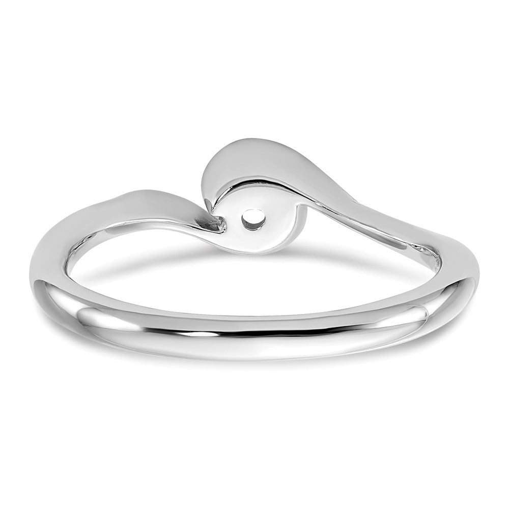 14k White Gold 1/4 carat (4.10 mm) Half-Bezel Bypass Round Solitaire Engagement Ring Mounting