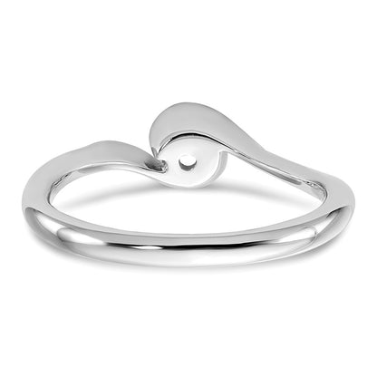 14k White Gold 1/4 carat (4.10 mm) Half-Bezel Bypass Round Solitaire Engagement Ring Mounting
