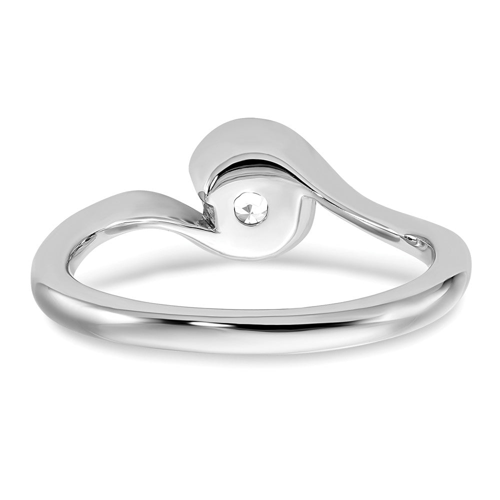 14k White Gold 1/2 carat (5.20 mm) Half-Bezel Bypass Round Solitaire Engagement Ring Mounting