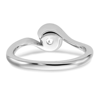 14k White Gold 1/2 carat (5.20 mm) Half-Bezel Bypass Round Solitaire Engagement Ring Mounting