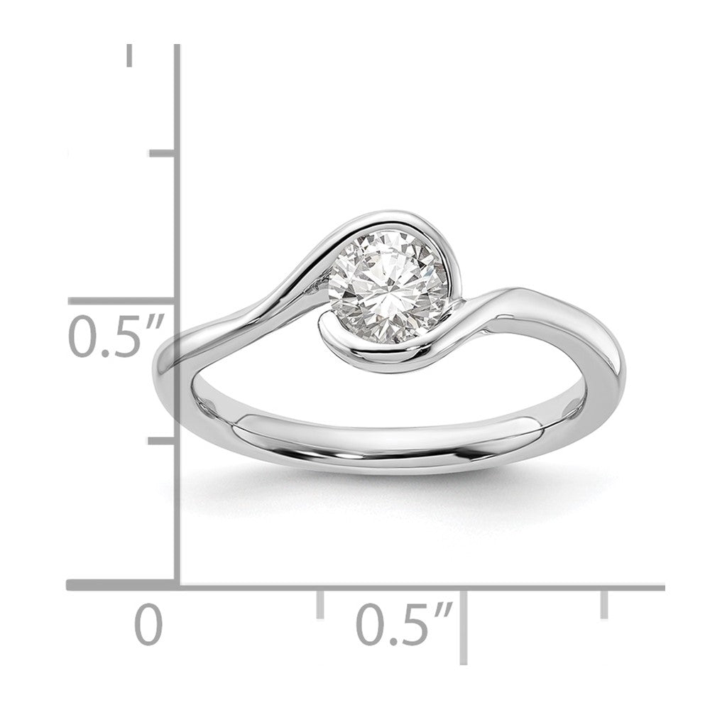 14k White Gold 1/2 carat Lab Grown Diamond VS/SI+ G+ Complete Round Solitaire Engagement Ring