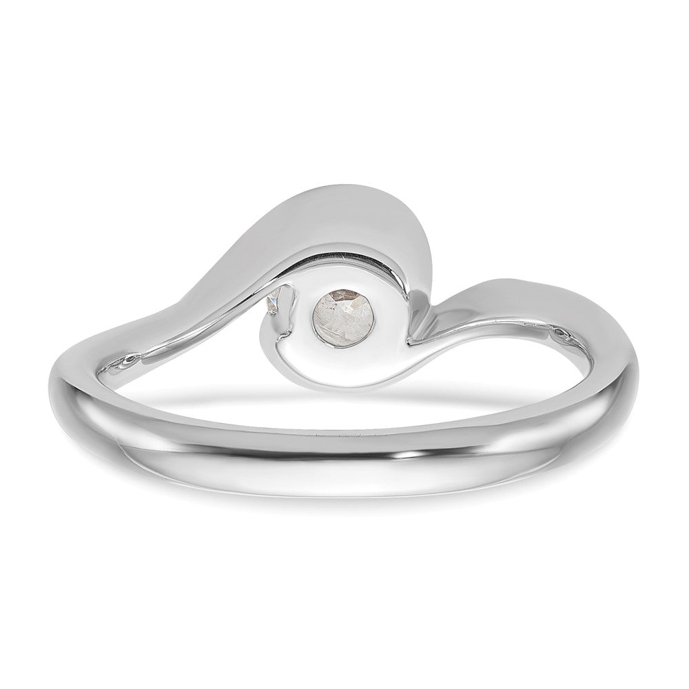 14k White Gold 3/4 carat (5.80 mm) Half-Bezel Bypass Round Solitaire Engagement Ring Mounting