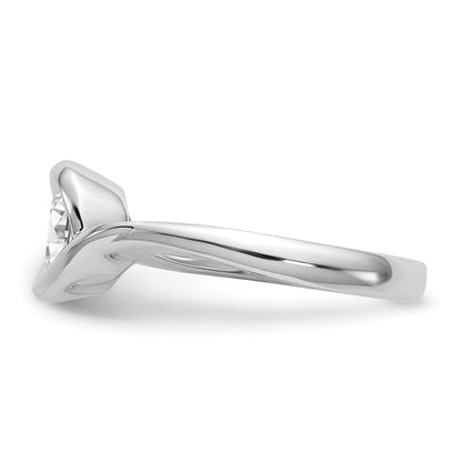 14k White Gold 1/2 carat (5.20 mm) Half-Bezel Bypass Round Solitaire Engagement Ring Mounting