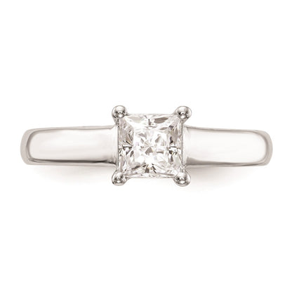 14k White Gold 1 carat (5.70mm) 4-Prong Square Princess Solitaire Engagement Ring Mounting