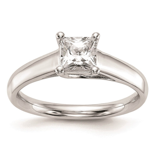 14k White Gold 1 carat (5.70mm) 4-Prong Square Princess Solitaire Engagement Ring Mounting