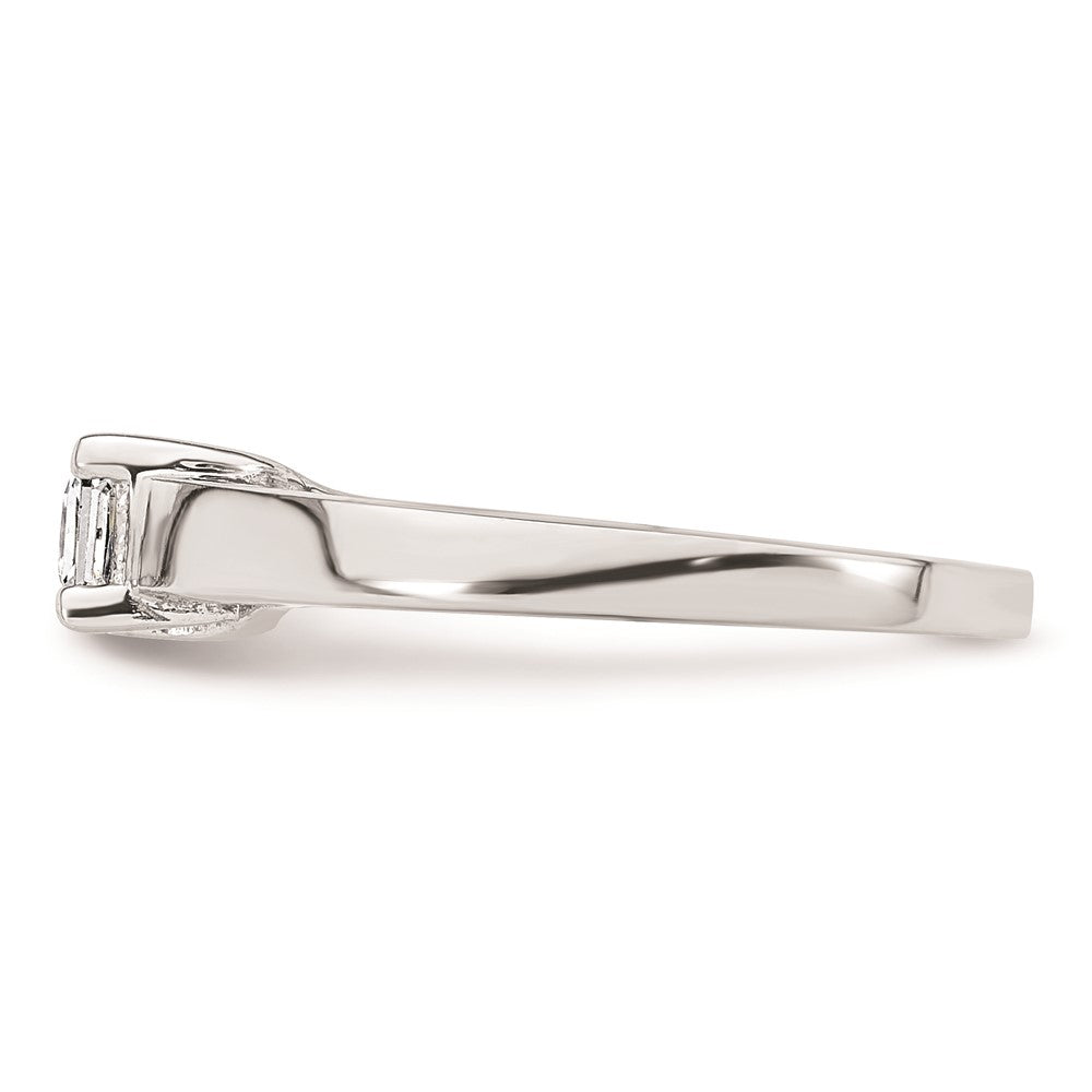 14k White Gold 1/3 carat (4.00mm) V-End Square Princess Solitaire Engagement Ring Mounting