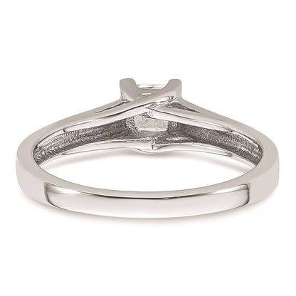 14k White Gold 1/3 carat (4.00mm) V-End Square Princess Solitaire Engagement Ring Mounting